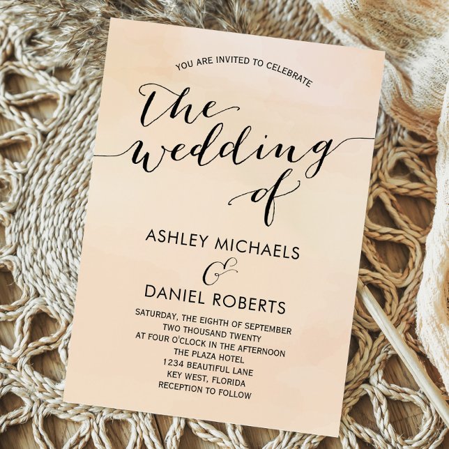 Convite Convocação de Casamento por Aquarela Suave, Blush (Criador carregado)