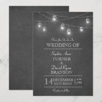 Convocação de Casamento Rustic Mason Jar String Li