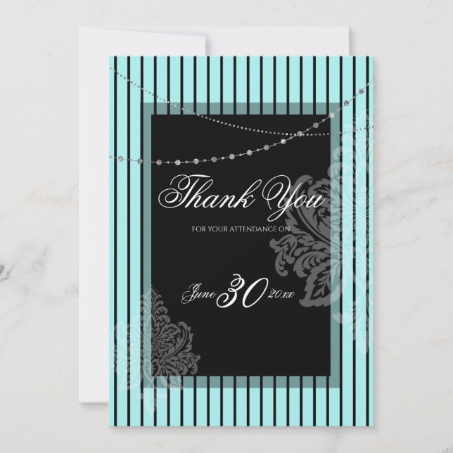 Convite Convocação de listras azuis e pretas (Frente)