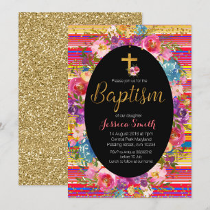 Convite Convocação de Natal para o Batismo Fiesta Mexica