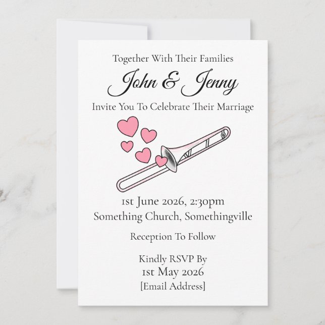 Convite Convocação de Trombone Músicos de Brass (Frente)