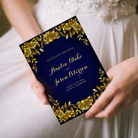 Convocação Dourada para Casamento de Quadro Regal