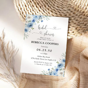 Convite Convocação Dusty Blue Ivory Bridal