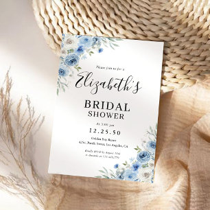 Convite Convocação Dusty Blue Ivory Bridal