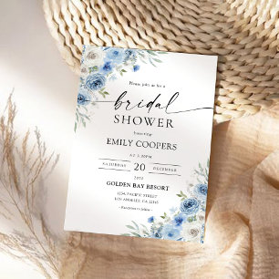 Convite Convocação Dusty Blue Ivory Bridal