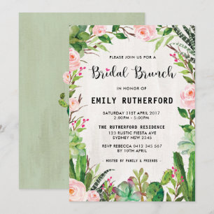 Convite Convocação Fiesta Succulent Boho Bridal Brunch