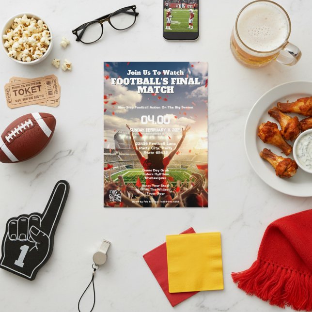 Convite Convocação Final de Futebol do Triunfo Touchdown (Touchdown Triumph Football Finale Invitation)