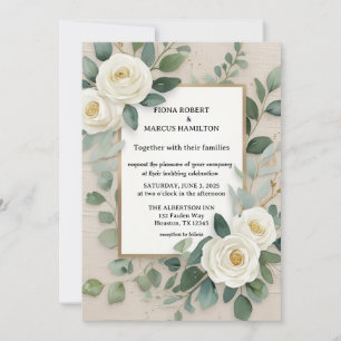 Convite Convocação Floral de Boho Russo Elegante