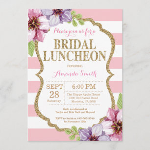 Convite Convocação Floral para a Aspiração Bridal Rosa e D