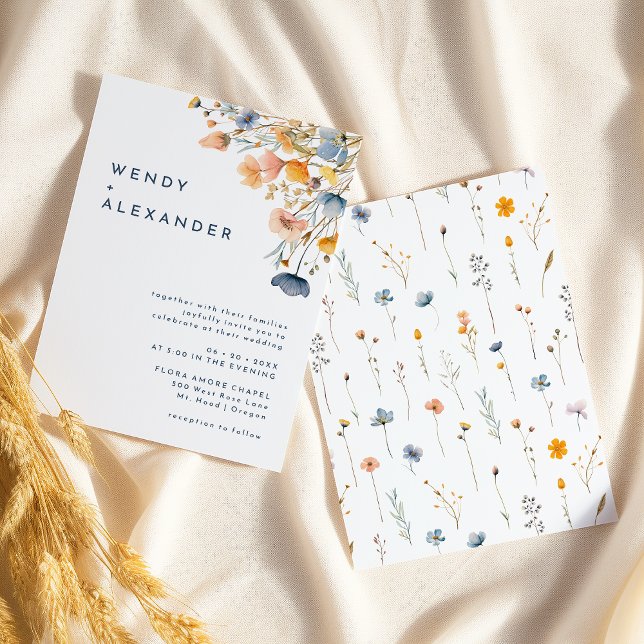 Convite Convocação Floral para Casamento de Negrito Elegan (Criador carregado)