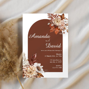 Convite Convocação Floral para Casamento Rust Boho
