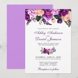 Convite Convocação Floral Roxo Ultra Violet VBP