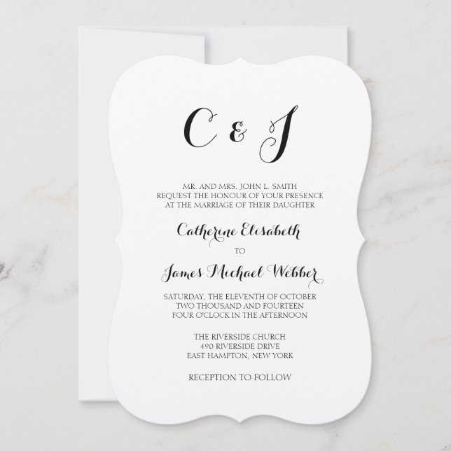 Convite Convocação Formal de Pais de Noiva (Frente)