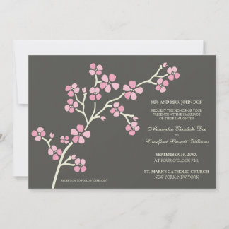 Convite Convocação Moderna para o Casamento de Cherry Blos