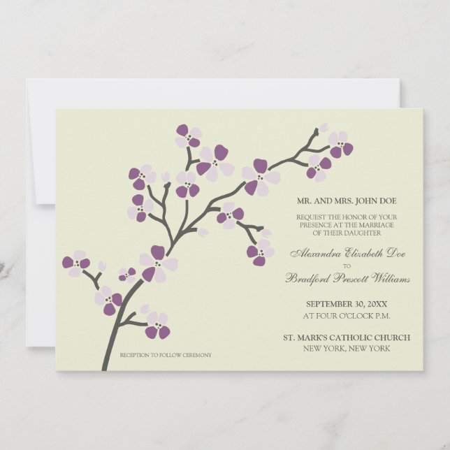Convite Convocação Moderna para para o Casamento de Cherry (Frente)