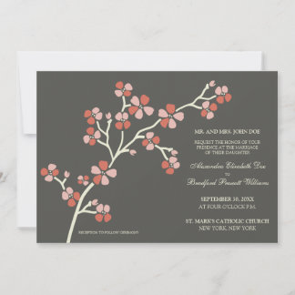 Convite Convocação Moderna para para o Casamento de Cherry