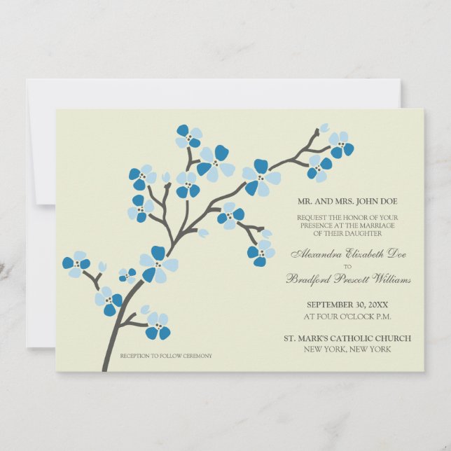 Convite Convocação Moderna para para o Casamento de Cherry (Frente)