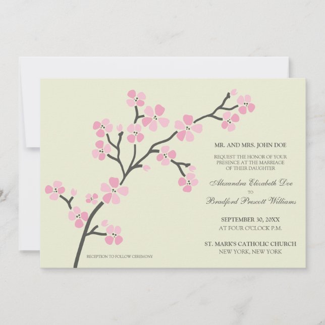 Convite Convocação Moderna para para o Casamento de Cherry (Frente)