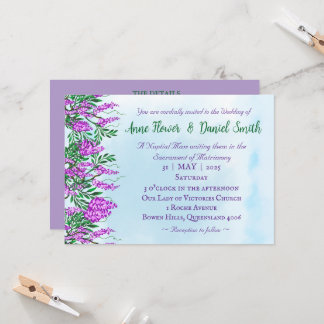 Convite Convocação para Casamento Católico Jacaranda Sky B