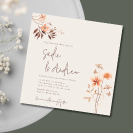 Convite Convocação para Casamento de Boho no Exterior Russ