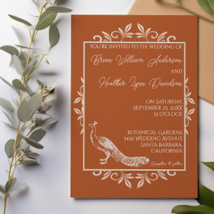 Convite Convocação para Casamento de Fardo de Peacock