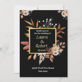 Convite Convocação para Casamento de Flores de Queda ao Ex