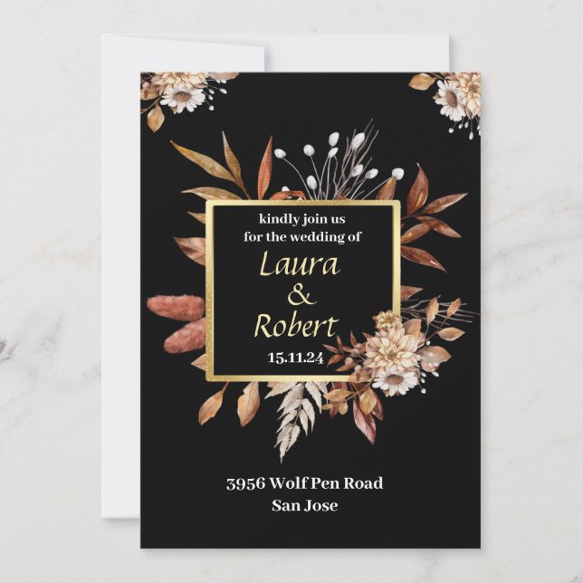 Convite Convocação para Casamento de Flores de Queda ao Ex (Frente)