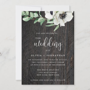 Convite Convocação para Casamento de Madeira Boho, Rustic