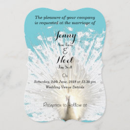 Convite Convocação para Casamento de Penas Brancas Elegant