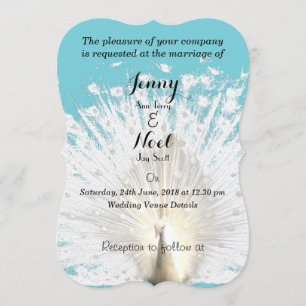 Convite Convocação para Casamento de Penas Brancas Elegant