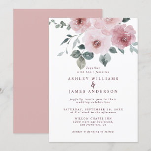 Convite Convocação para Casamento de Rosa Rosa Turva Flora