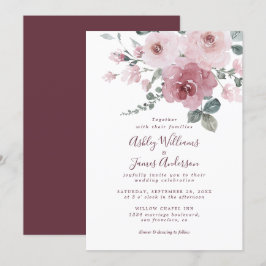 Convite Convocação para Casamento de Rosa Rosa Turva Flora