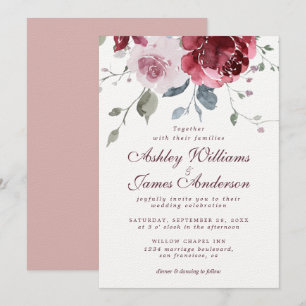 Convite Convocação para Casamento de Rosa Rosa Turva Flora