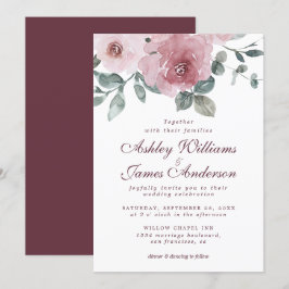 Convite Convocação para Casamento de Rosa Rosa Turva Flora