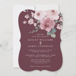 Convite Convocação para Casamento de Rosa Rosa Turva Flora
