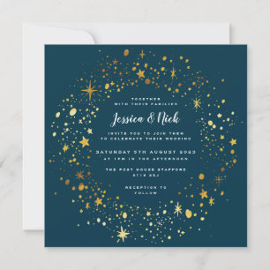 Convite Convocação para Casamento de Sparkle de Estrelas