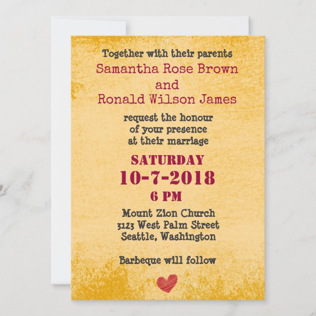 Convite Convocação para Casamento Digitado Por Velho Paizi (Frente)