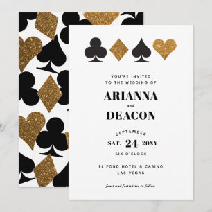 Convite Convocação para Casamento Dourado de Glitter em Ca