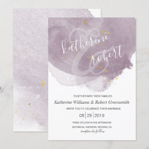 Convite Convocação para Casamento Elegante de Dusty Dourad