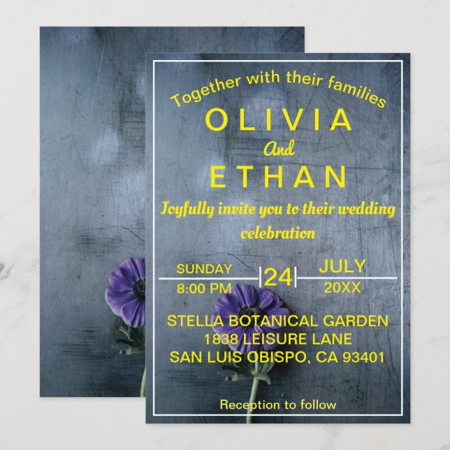 Convite Convocação para Casamento elegante de ouro russo D (Frente/Verso)