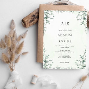 Convite Convocação para Casamento Eucalyptus de Molho Verd