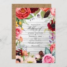 Convocação para Casamento Floral Boho