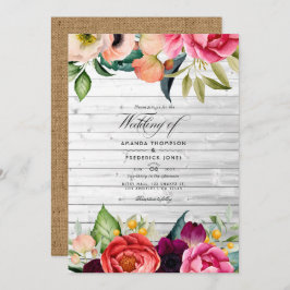 Convite Convocação para Casamento Floral Boho