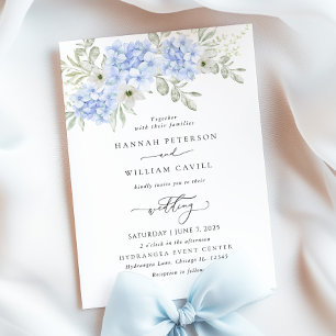 Convite Convocação para Casamento Floral de Hydrangea