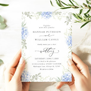 Convite Convocação para Casamento Floral de Hydrangea