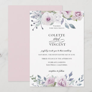 Convite Convocação para Casamento Floral do Jardim Dusty