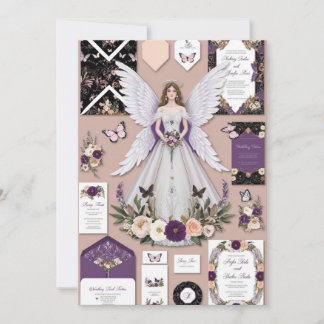 Convite Convocação para Casamento Floral Whimsical com Ang