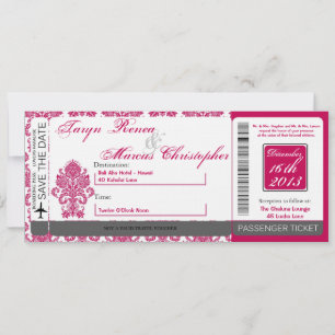 Convite Convocação para casamento Linen Damask Fusi