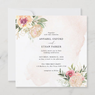 Convite Convocação para Casamento Praça de Peony e Flor