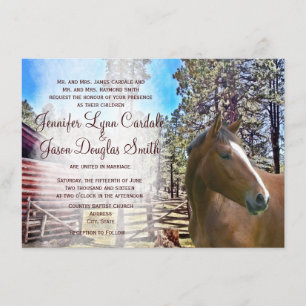 Convite Convocação para Casamento Rústico de Barn Corra